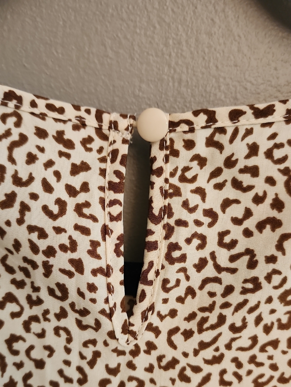 Women’s Cream And Brown Leopard Print Tiered Dress - Picture 5 of 12